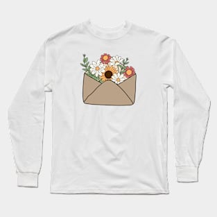 Vintage Letters Colorful Floral Long Sleeve T-Shirt